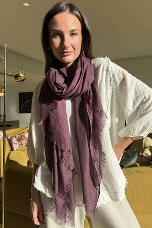 Classic Portobello Scarf Deep Damson